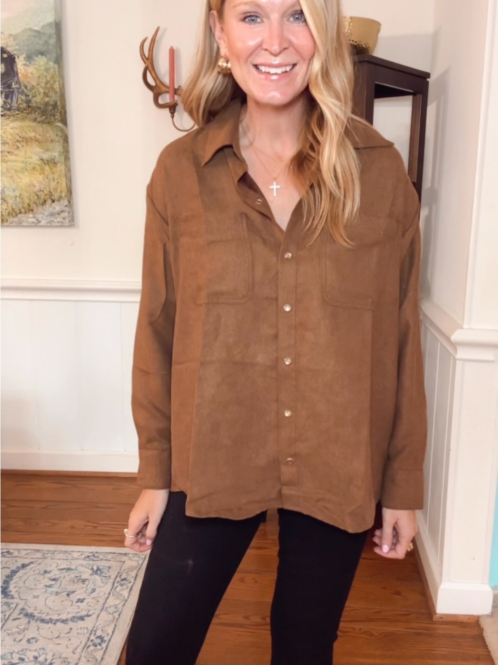 Old Navy Brown Button-Down Shirt